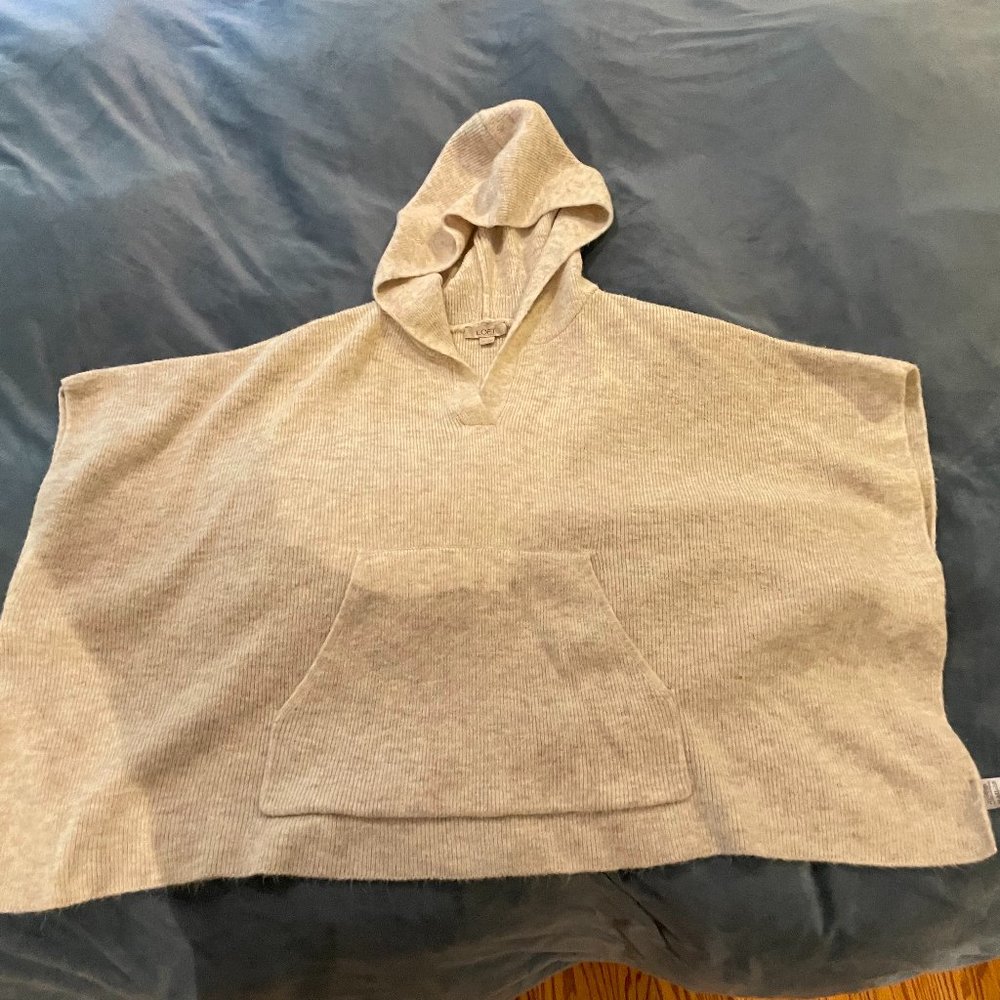Loft Hoodie Poncho -  Knit